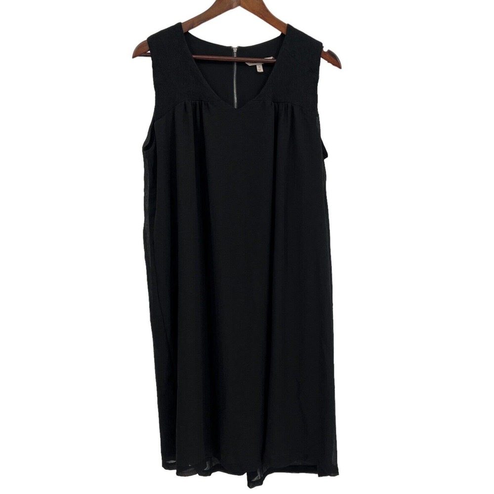 Soft Surroundings Black Saint Germain Sleeveless Dress Womens M Shift 2DE13